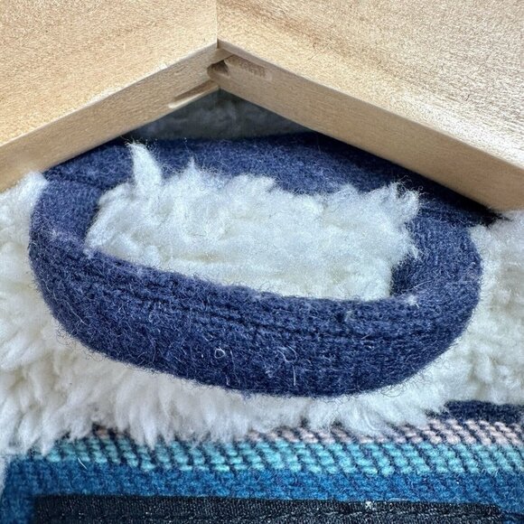 Hurley McKenzie Wool Button Up Sherpa Fleece Jacket Size Small Teal Navy $90 - Picture 10 of 12